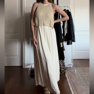 Anthropologie Lined Linen Sweater Tank Dress